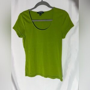Vintage Women’s RALPH LAUREN Lime Green Cotton Tee